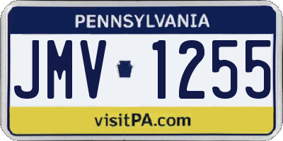 PA license plate JMV1255