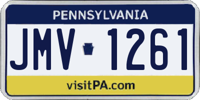 PA license plate JMV1261