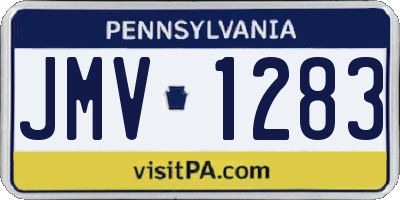 PA license plate JMV1283