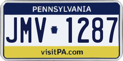 PA license plate JMV1287