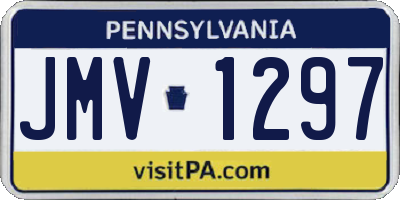 PA license plate JMV1297