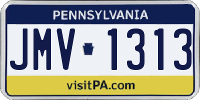 PA license plate JMV1313