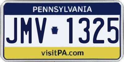 PA license plate JMV1325