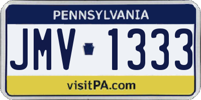 PA license plate JMV1333