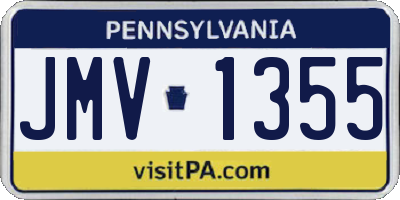 PA license plate JMV1355