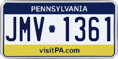 PA license plate JMV1361
