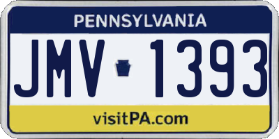 PA license plate JMV1393