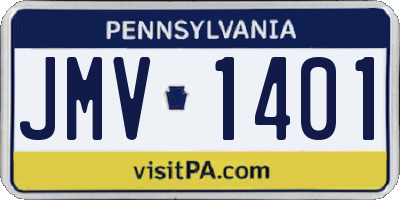 PA license plate JMV1401