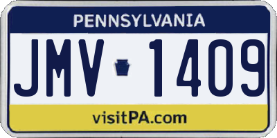 PA license plate JMV1409