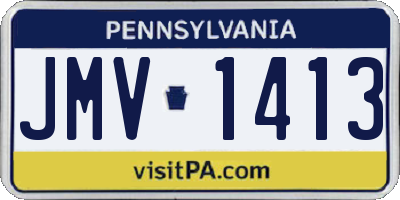 PA license plate JMV1413