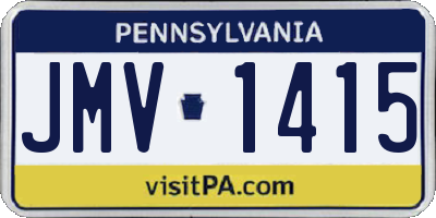 PA license plate JMV1415