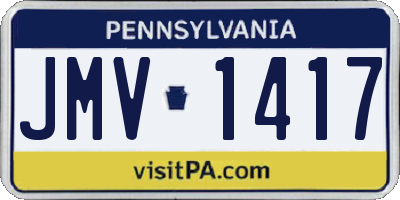 PA license plate JMV1417