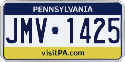 PA license plate JMV1425
