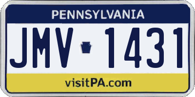 PA license plate JMV1431