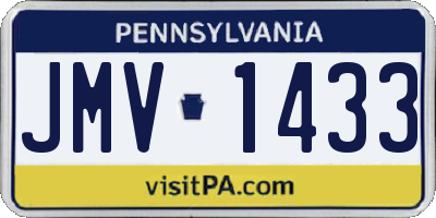 PA license plate JMV1433