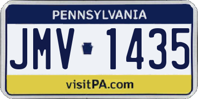 PA license plate JMV1435
