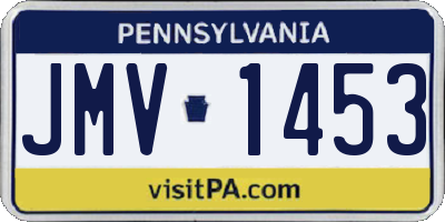 PA license plate JMV1453