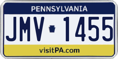 PA license plate JMV1455