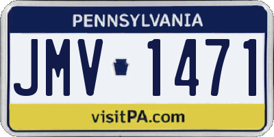 PA license plate JMV1471