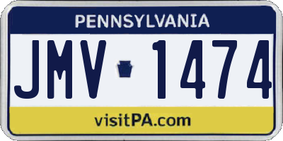 PA license plate JMV1474