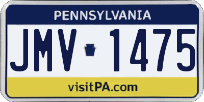 PA license plate JMV1475