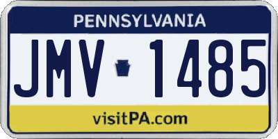 PA license plate JMV1485