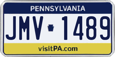 PA license plate JMV1489