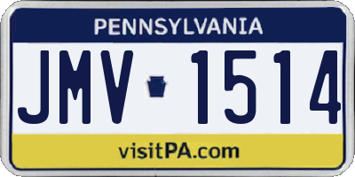 PA license plate JMV1514