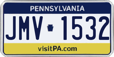 PA license plate JMV1532