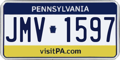 PA license plate JMV1597