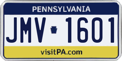 PA license plate JMV1601