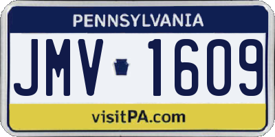 PA license plate JMV1609
