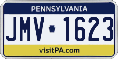 PA license plate JMV1623