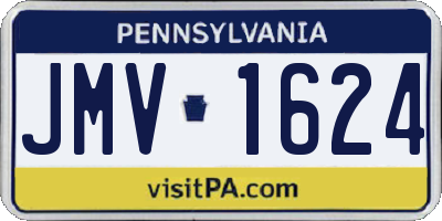 PA license plate JMV1624