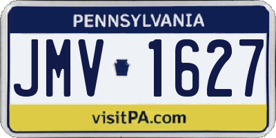 PA license plate JMV1627