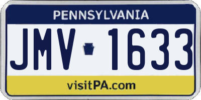 PA license plate JMV1633