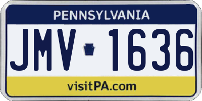 PA license plate JMV1636
