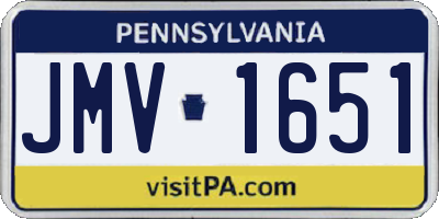 PA license plate JMV1651