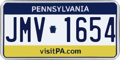 PA license plate JMV1654