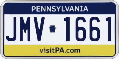PA license plate JMV1661