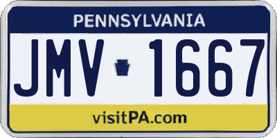 PA license plate JMV1667