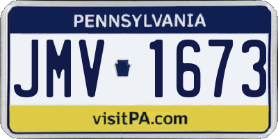 PA license plate JMV1673