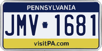 PA license plate JMV1681