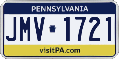 PA license plate JMV1721