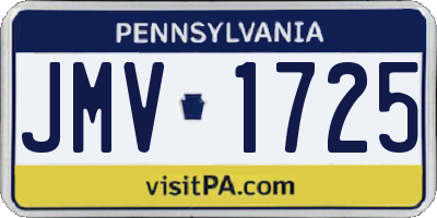 PA license plate JMV1725