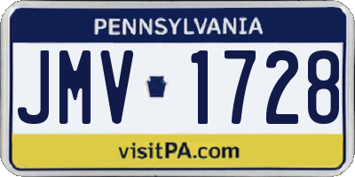 PA license plate JMV1728