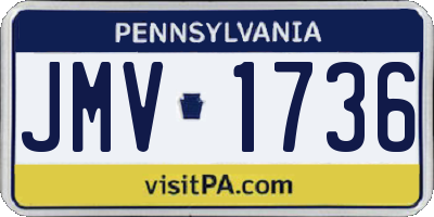 PA license plate JMV1736