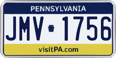 PA license plate JMV1756