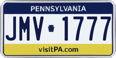 PA license plate JMV1777