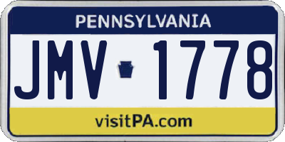 PA license plate JMV1778